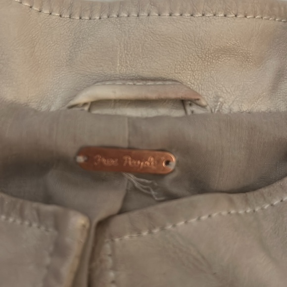 Free People Women’s Size Small Leather Look Jacket Tanish/Blush Color - Picture 4 of 5